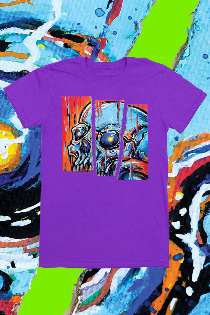 LIMITED EDITION PURPLE Broken Skull Shirt XL