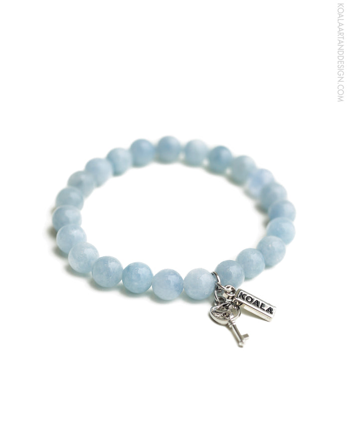 Pale Blue Stone Key Bracelet