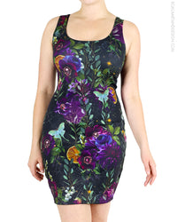 Lunar Bloom Dark Romance Bodycon Dress