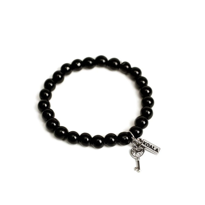 Black Glass Key Bracelet