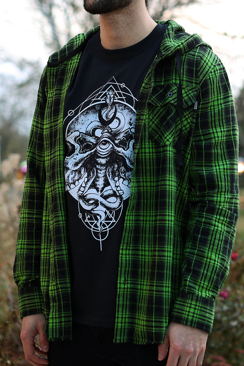 Green plaid online hoodie